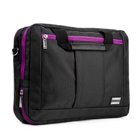 Vangoddy El Prado 3-in-1 13" 14 inch Laptop Messenger Bag Backpack (Pink Black)