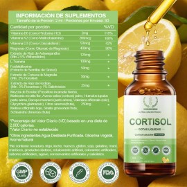 Gotas Cortisol Suplemento Para Ansiedad Y Estré Con L-teania Sabor Limón                                                                              