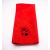 Embroidered Ladybug Hand Towel in Red - Plush and Absorbent