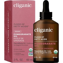 Cliganic Organic Pomegranate Seed Oil, 100% Pure (2oz) - For Face, Skin | Natural Cold Pressed Unrefined