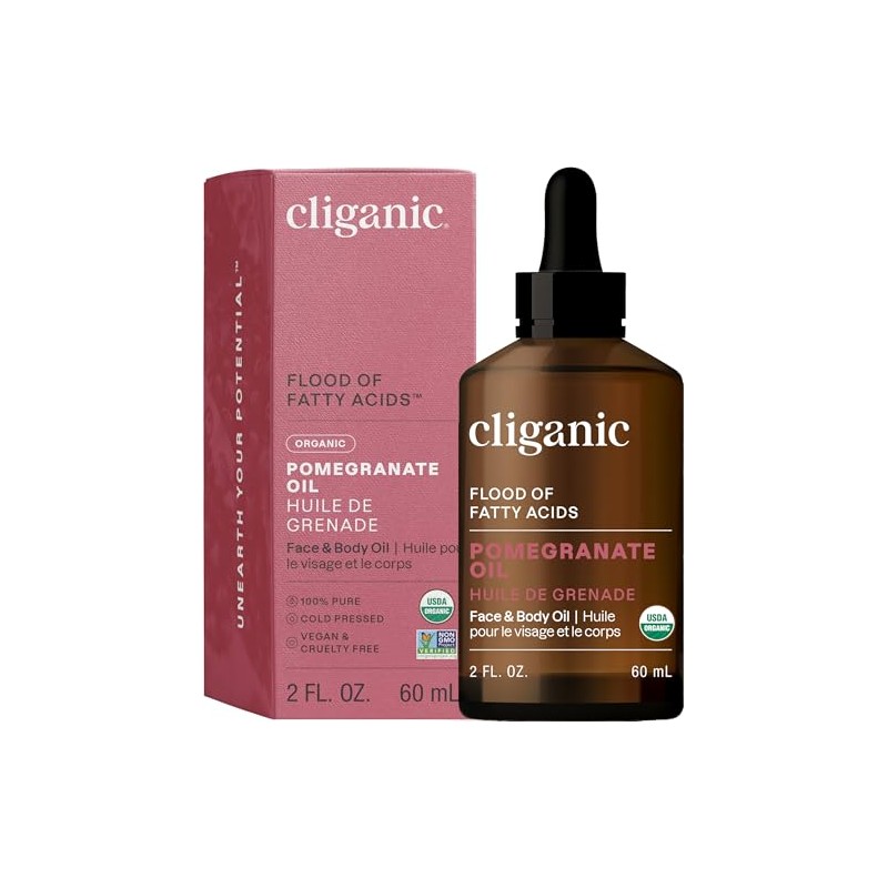 Cliganic Organic Pomegranate Seed Oil, 100% Pure (2oz) - For