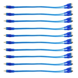 uxcell 10 Pcs 1 Female to 2 Male RCA Y Splitter Cable Subwoofer Cable Aux Input Car Stereo Audio Cord Aux Adapter