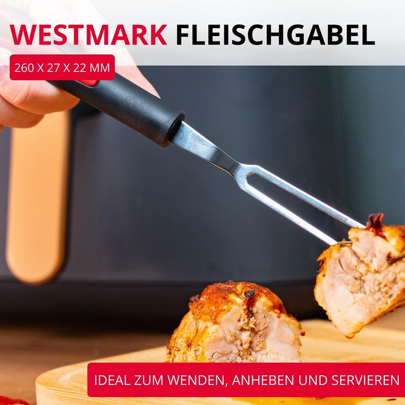 Westmark Meat Fork, Long, Slim Prongs, Ergonomic Handle, Plastic/Stainless Steel,
