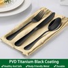 Black Soup Sooon,8 PCs 7.3 Inch Dinner Spoons,PVD Black Stainless