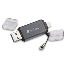 Verbatim 32GB Store ‘n’ Go Dual USB 3.0 Flash Drive for Apple Lightning Devices - Graphite