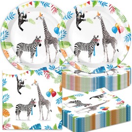 40pc Animal Party Supplies - Plates, Napkins & Animal Themed Tableware Set for 20 Guests - Birthday Party Decorations