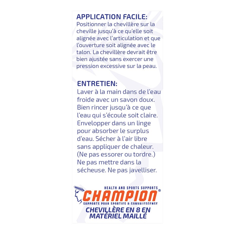 Champion Ankle Brace, Figure 8 Straps, Adjustable Support, Airmesh Fabric,