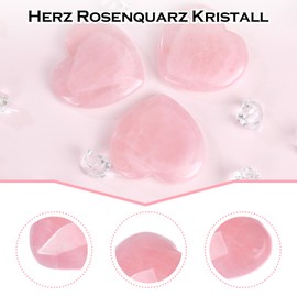 Rose Quartz Crystal Heart 45 mm Healing Crystals Heart Love Crystal Stone Heart Thumb Stone Pocket Palm Trees Pocket Stones Worry Stone Massage Stones for Meditation Stress Relief Valentine's Day