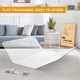 Heavy Duty Office Chair Mat for Carpet and Hardwood Floor Crystal Clear-0.12 Inches Thick Desk Chair Mat 35'' x 48'' Tempered PC Material Floor mats for Office Home