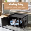 CHEFJOY Litter Box Enclosure, Wooden Litter Box Furniture w/Double Doors