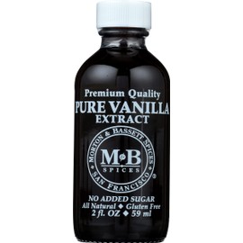 Morton & Bassett Pure Vanilla Extract, 2 fl oz – Non-GMO, Salt-Free, Ideal for Baking & Desserts