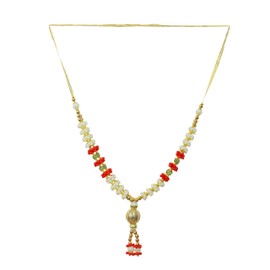 Artificial Mala Pearl Beads Garland Haar Moti Mala for Idol-Mala for God Statues Accessories Pooja Sringar Articles Ornament for Indian Traditional Festival Decoration(Size:-7")(Multicolour)