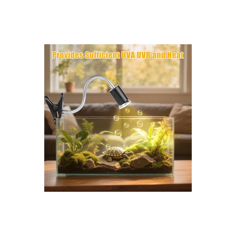 Turtle Basking Light (Cycle Timer), Tortoise Lamp UVA UVB Heat
