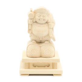Kurita Buddha Statue Brand [Morotenjin] Cypress Wooden Standing Daikokuten Statue (Total Height Approx. 5.5 inches (14 cm), Width 3.3 inches (8.5 cm), Depth 3.0 inches (7.5 cm)), Tawaraza Square Base 13670