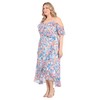 London Times Women's Cold Shoulder Hi-Low Maxi Dress with Feminine