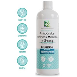 Suplemento con Nanotecnología Liposomal | Extracto de hoja de Olivo con Aminoácidos, Vitaminas, Minerales y Ginseng | Nanonutrition by Kemed