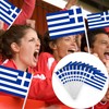 Pack of 50 Greek Hand-Held Flags 21 x 14 cm