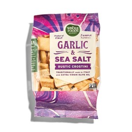Whole Foods Market, Rustic Italian Crackers, Garlic & Sea Salt, 6 Ounce