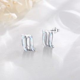 Twoowl Opal Stud Earrings 925 Sterling Silver Hypoallergenic Opal Earrings Opal Jewellery Gifts Birthday Christmas for Women