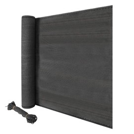 Laneetal Balcony Privacy Screen Cover 1 x 10 m Anthracite HDPE Privacy Shield Protector Sun Wind Screening with Rope
