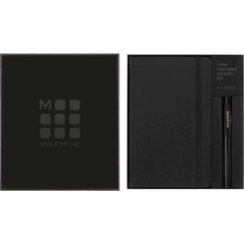 Moleskine x Kaweco - Classic Hard Cover Notebook and Rollerball Refillable Pen in ABS Plastic for Writers, Note-Takers, Refill 0.7mm with Black Ink Included, Colour Black