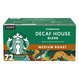 Starbucks Decaf Medium Roast K-Cup Coffee Pods, House Blend (72 ct.)