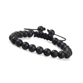 GD Good.designs est. 2015 ® Men's Bracelet Made of Real Natural Stones (Shamballa). Bead Bracelet, Braided, Stainless Steel