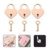 Operitacx 3 Pcs Metal Heart Padlock Mini Lock Keyed Padlock