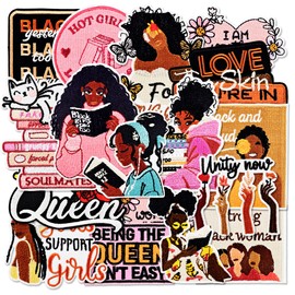 Crocode tears Black Girl Iron On Patches 16pcs Bookish Embroidered Patches for Trucker Hat Backpacks Clothes Jackets Tote Bag