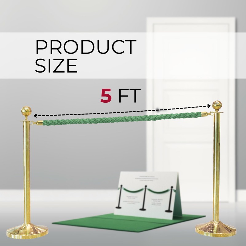 4PCS Braided Green Rope 5FT – String Twisted Barrier Cord