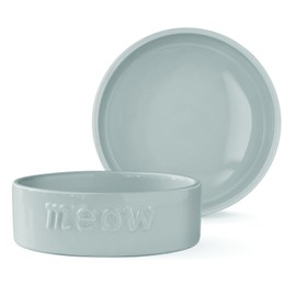Fringe Studio 460002 Sculpt Meow Small Gray Pet Bowl