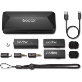 Godox MoveLink Mini LT Kit 2 Black 2.4GHz Wireless Microphone System for iOS