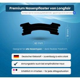 Premium Nose Plasters | Pack of 50 | Improves Sleep Quality and Increases Performance | Helps Against Snoring | Extra Strong Adhesion & Gentle on the Skin (Black)