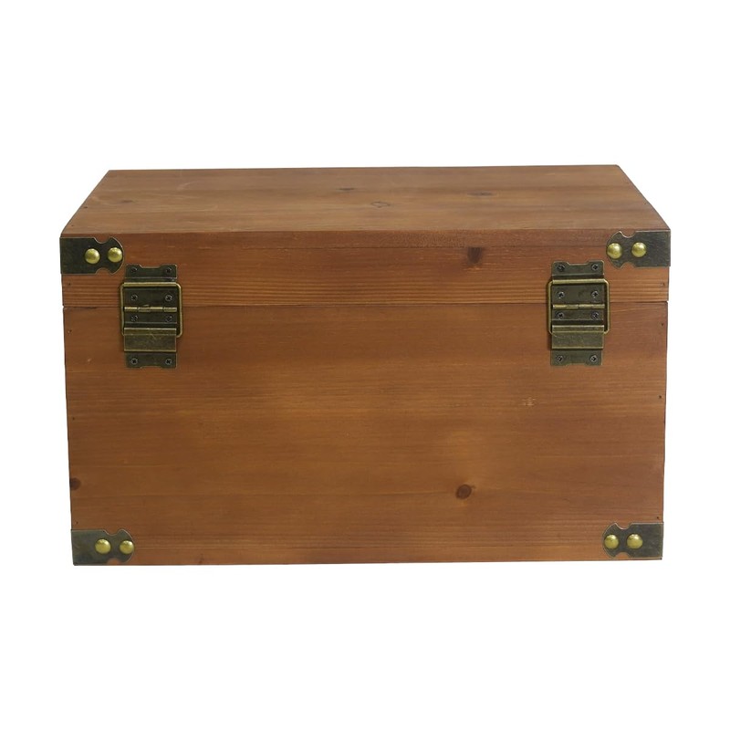 Kepciti Solid Wood Storage Box with Lid - Decorative &