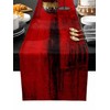 Red Black Ombre Cotton Linen Table Runner 13 x 72