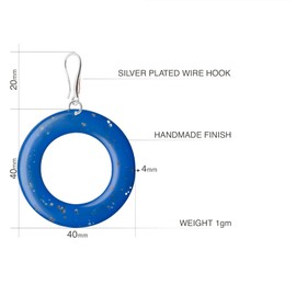 Handmade Large Sparky Dangle Earrings Jewellery for Women (Style 16 - Blue Hoop)