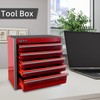 MayRecords Red Mini Metal Tool Box with 5 Drawers and