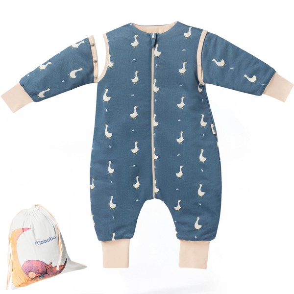 Mababu All-year baby sleeping bag with feet and removable sleeves,