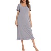 Vlazom Women's Long Nightgown V Neck Sleep Shirt Nightdress Jersey