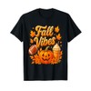 Fall Vibes Pumpkin Spice Latte Football Jack O Lantern T-Shirt