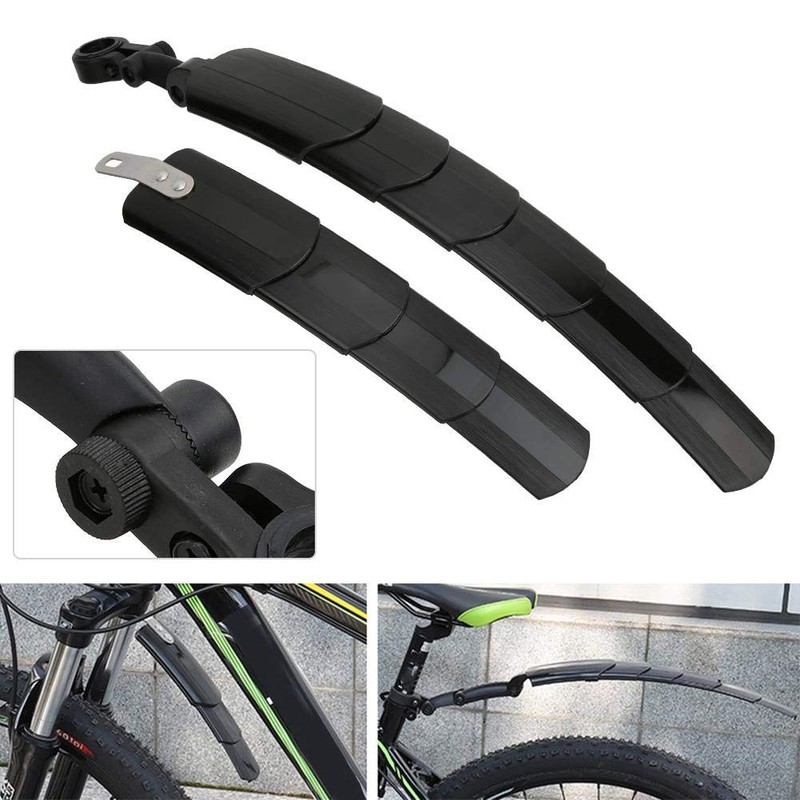 Alomejor Telescopic Folding Bike Mudguard Set Plastic Outdoor Mudguard Bicycle