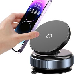 Rbleote Magnet Handyhalter Autohalterung Kompatibel Suction Cup Phone Holder Vakuum Handyhalterung, 360° Drehbare für Auto Metall Spiegel Küche Glas Wand (Schwarz)