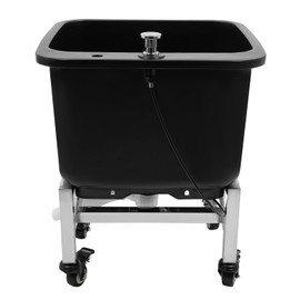 PIAOCAIYIN Freestanding Floor Mop Sink, Commercial Floor Plastic Mop Basin, Multi-Functional Household Mop Buckets w/Wheels, for Restaurants, Bars, Garages, Bathrooms, Black