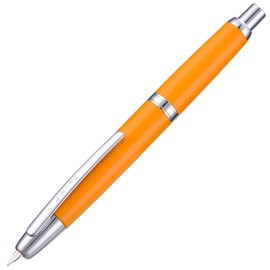 Jinhao 10 Capless Fountain Pen with Box, Orange Retractable Fine Nib with Converter Set (Silver Clip)