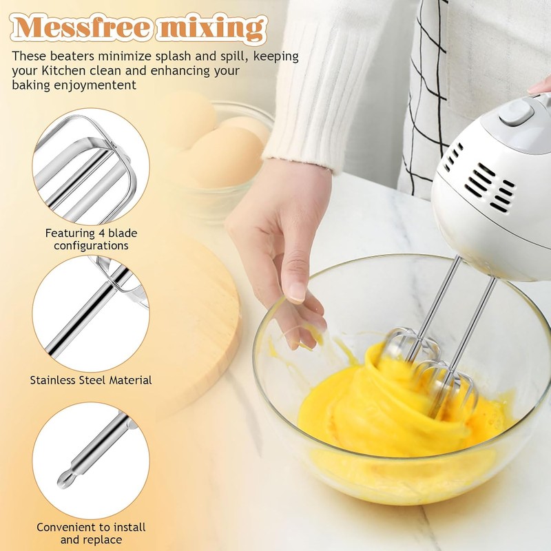Abaodam Repuestos para Batidora de Mano 2 Pcs Acero Inoxidable
