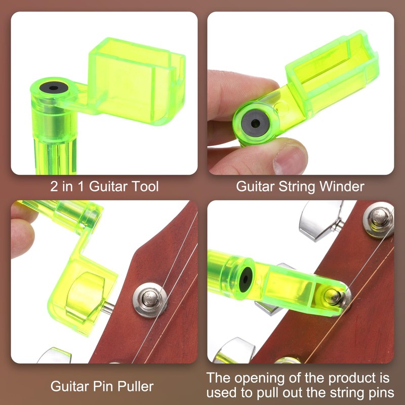 sourcing map 2 Pcs Green Plastic Guitar String Winder Speed