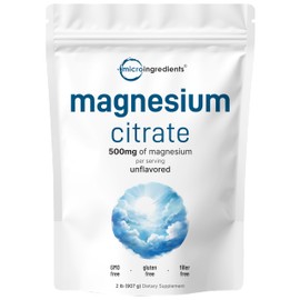 Pure Magnesium Powder, 2lbs | Magnesium Citrate Powder | Unflavored | Relaxation and Nutrient Utilization | Easily Absorbed | Non-GMO, Vegan