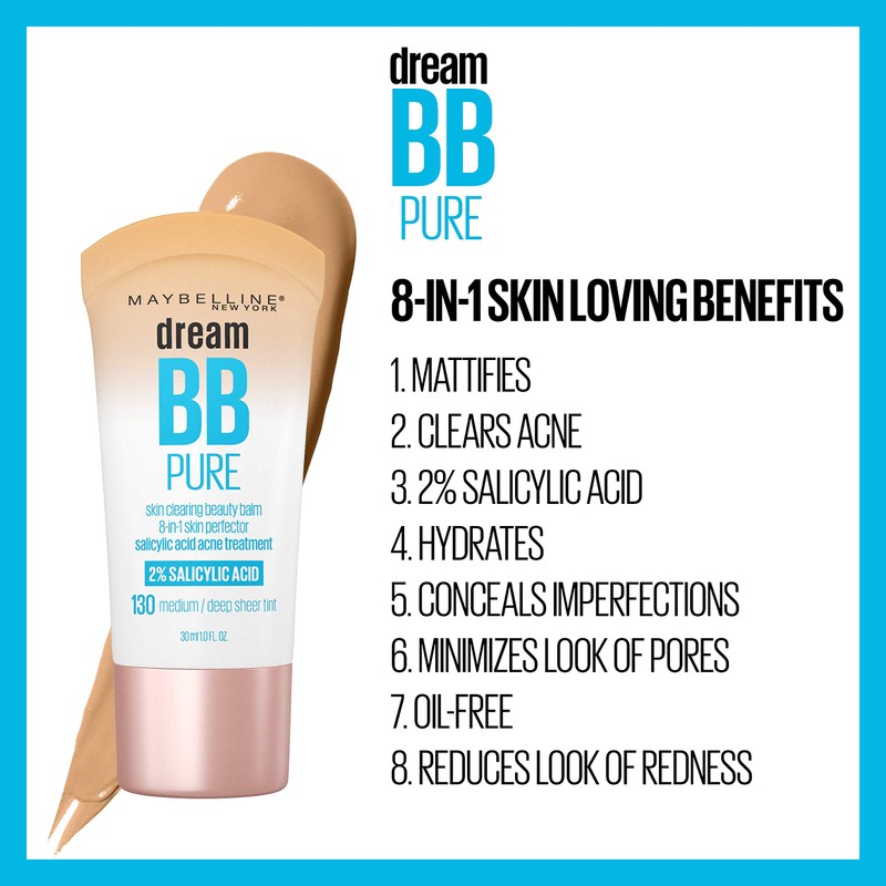 Maybelline Dream Pure Skin Clearing BB Cream, 8-in-1 Skin Perfecting