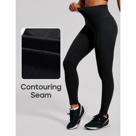 Heathyoga Scrunch Butt Lifting Leggings with Pockets for Women Tummy Control Workout Leggings No Front Seam Yoga Pants Black