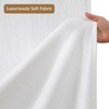 Aiyufeng 3D Textured White Shower Curtain for Bathroom, Fabric Shower